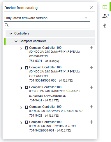 Devices from Catalog” Product Selection
