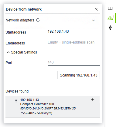 “Device from Network” Product Selection