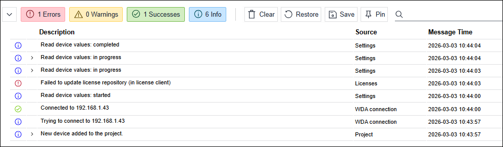 Message window