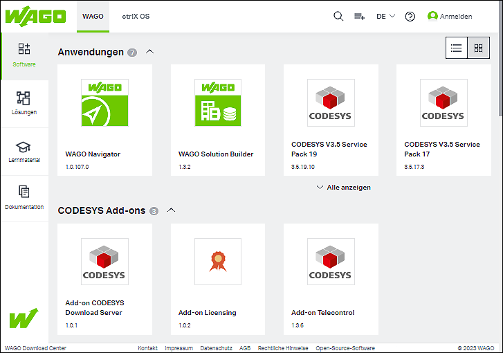 Seite „Software“