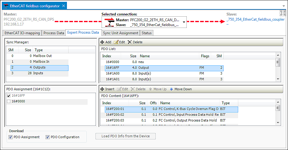 EtherCAT Fieldbus Configurator – Expert Mode