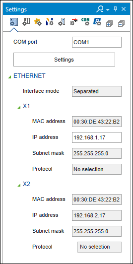 Configured EtherNet/IP Interface