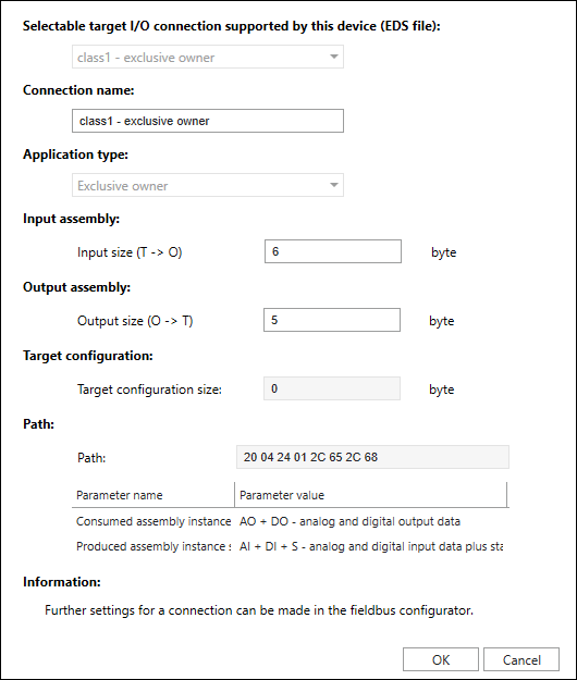 Dialog for Adding or Editing Connections