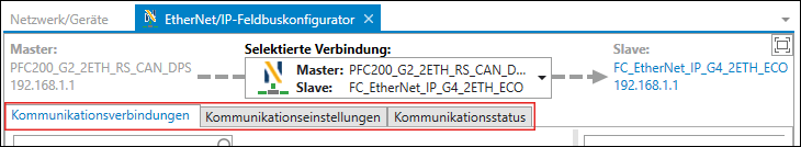 Register im EtherNet/IP-Feldbuskonfigurator