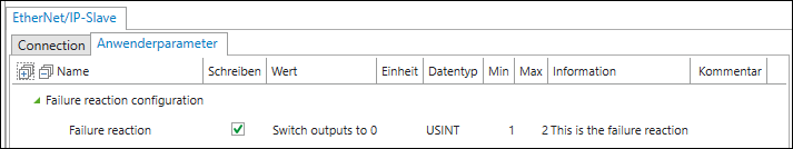Datenpunktkonfigurator – Register „Anwenderparameter“