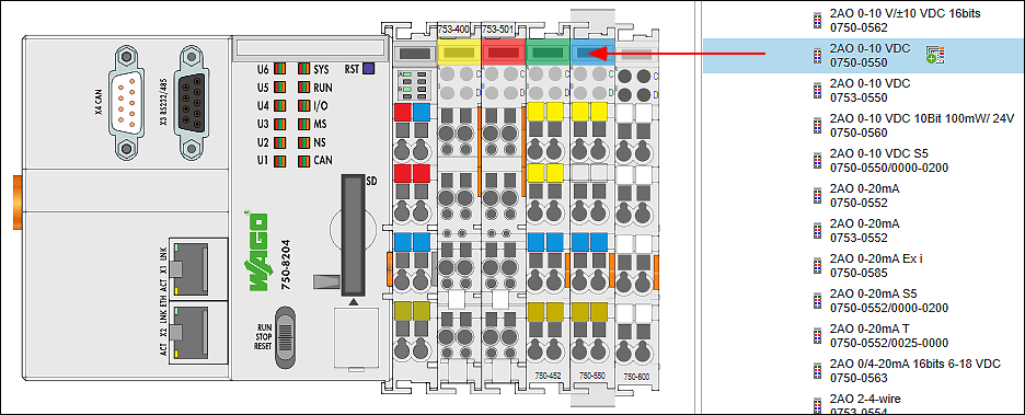 I/O-Module in die Netzwerkansicht ziehen