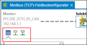 Register im Modbus-Feldbuskonfigurator