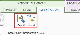 Import/Export Slave Data Points in the Data Point Configurator