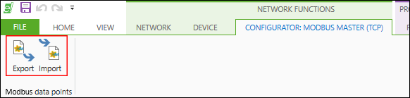 Import/Export the Communication Connection in the Fieldbus Configurator