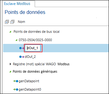 Renommer des points de données