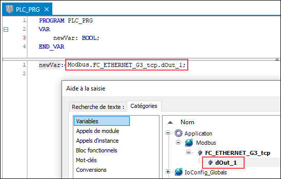 Accès à la variable dans l’application maître
