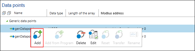 Add Generic Data Points
