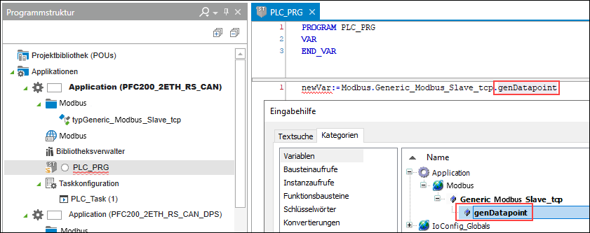Zugriff auf die Variable in der Master-Applikation