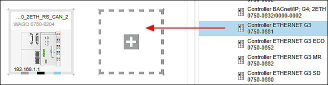 Drag Devices into the Network View