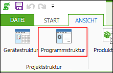 Bedienfeld „Programmstruktur“ öffnen