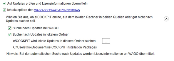 Installationsbedingungen akzeptieren und Quellverzeichnis angeben