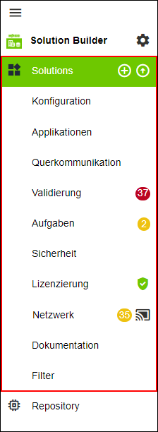 Seitenmenü > Menü Solutions