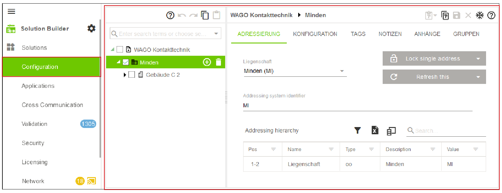Side Menu > “Configuration” Menu Item