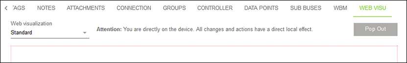 Side Menu > “Configuration” Menu Item > “WEB VISU“ Tab