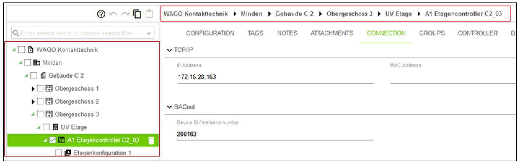 Correlation between entity tree and entity path