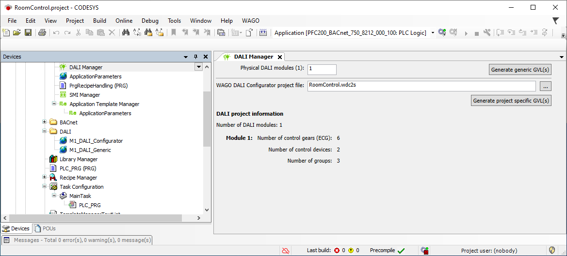 IEC Development Environment: DALI Manager Program Structure and Workspace