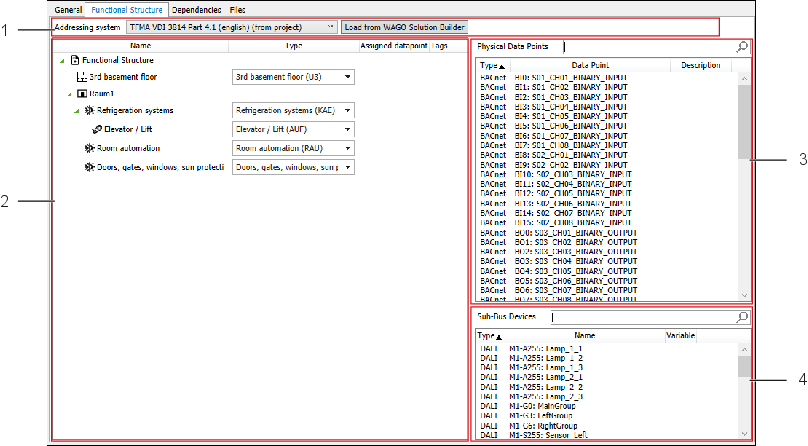 IEC Development Environment: Application Template Manager Workspace > “Functional Structure” Tab