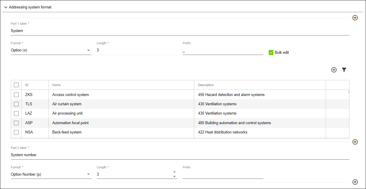 Side Menu > Repository > “ADDRESSING SYSTEMS“ Tab > Editor > “Addressing System Format” Area