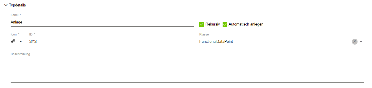 Seitenmenü > Repository > Register „ADRESSIERUNGSSYSTEME“ > Editor > Bereich „Typdetails“