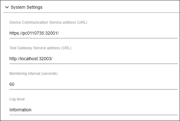 Side Menu > Settings > “System Settings” Area