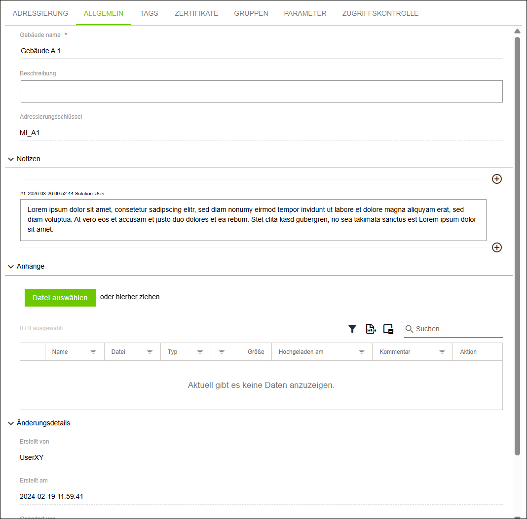 Seitenmenü > Menüpunkt „Konfiguration“ > Register „ALLGEMEIN“