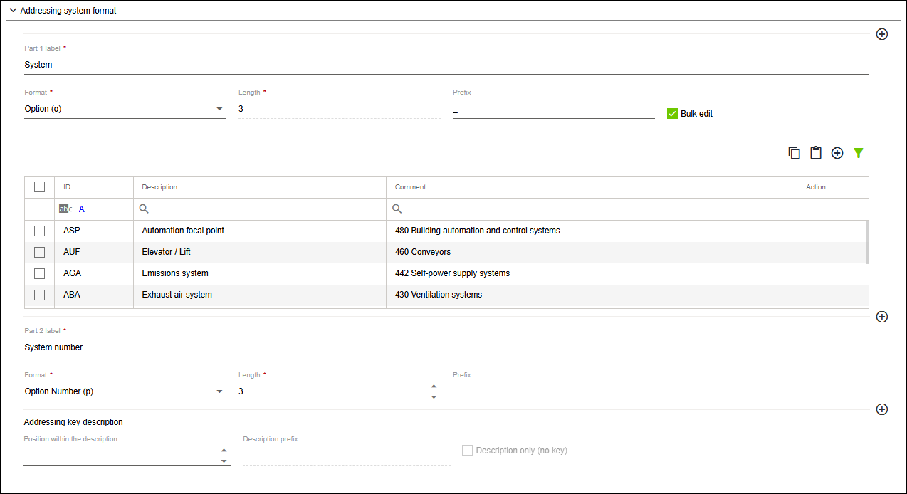 Side Menu > Repository > “ADDRESSING SYSTEMS“ Tab > Editor > “Addressing System Format” Area