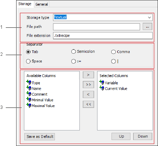 IEC Development Environment: Workspace of the Formula Manager > “Save” Tab