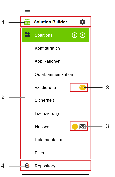 Seitenmenü geöffnet