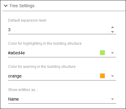 Side Menu > Settings > “Tree Settings” Area