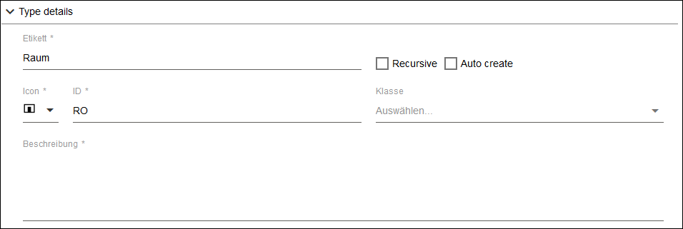 Seitenmenü > Repository > Register „ADRESSIERUNGSSYSTEME“ > Editor > Bereich „Typdetails“