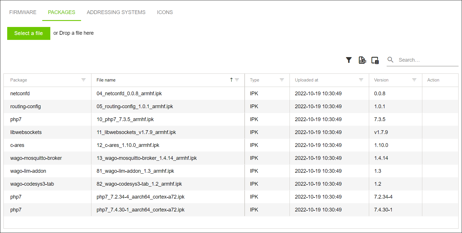 Side Menu > Repository > “PACKAGES“ Tab