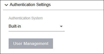 Side Menu > Settings > “Authentication Settings” Area