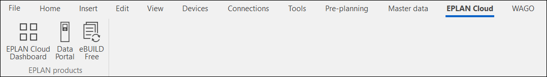 EPLAN Menu Bar (Standard) (Example)