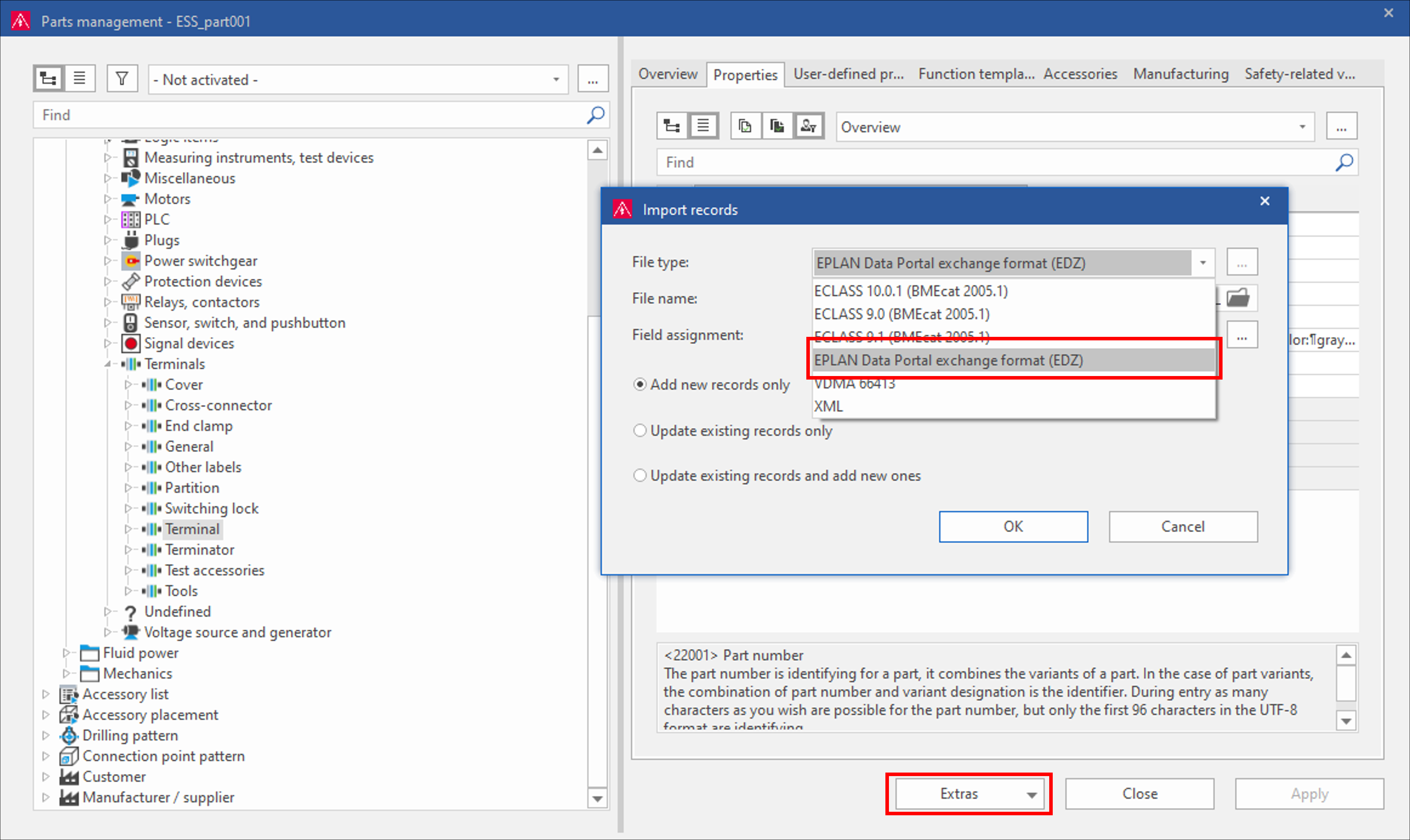 Select Records to Import in Item Management