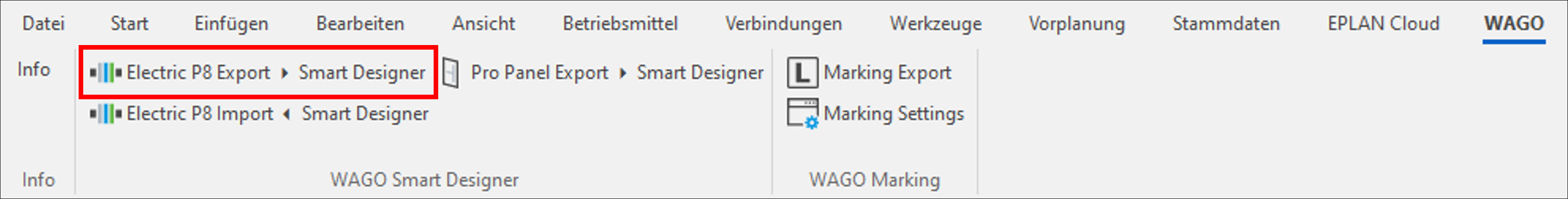 Export eines Stromlaufplans aus EPLAN in den WAGO Smart Designer