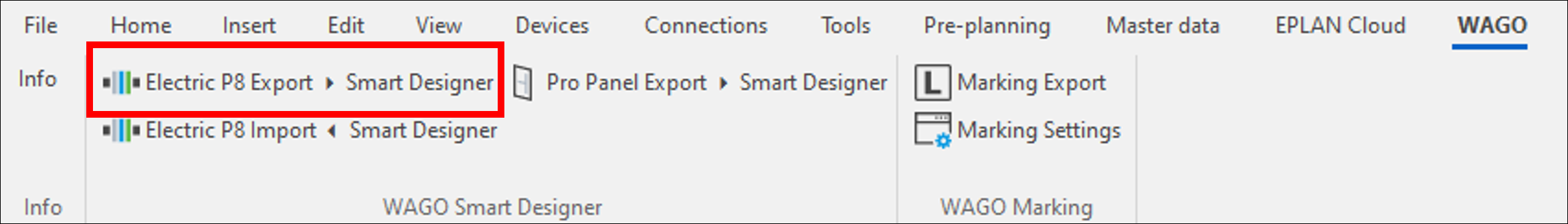 Export circuit diagram from EPLAN to WAGO Smart Designer