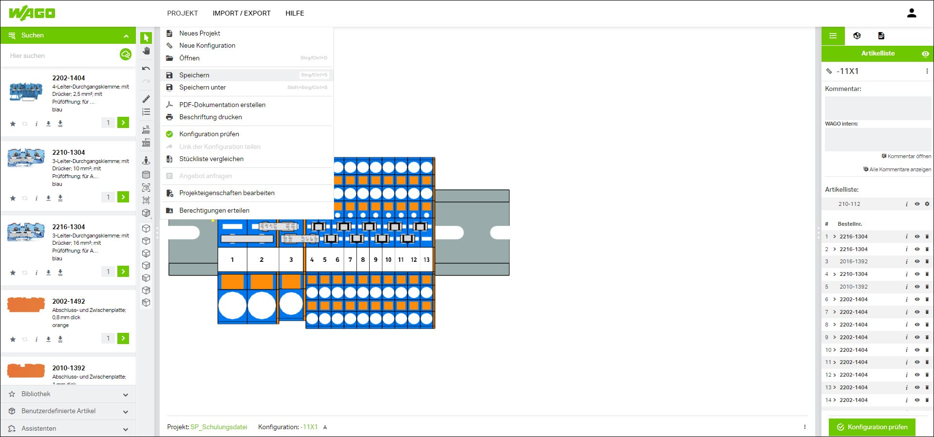 Projekt im WAGO Smart Designer speichern