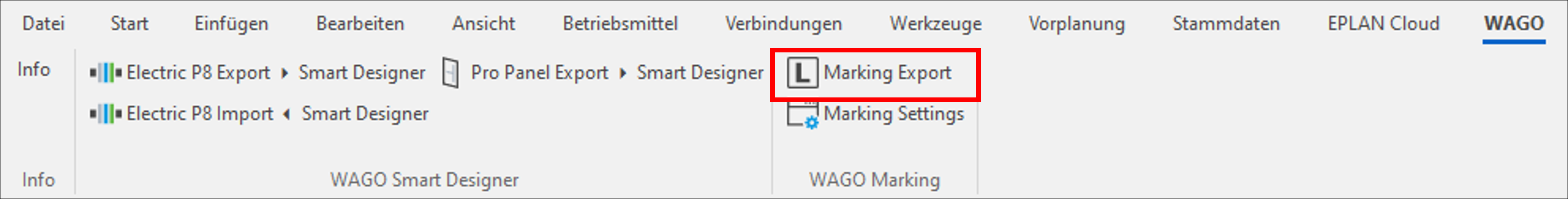 Markierungsexport zu WAGO Smart Script