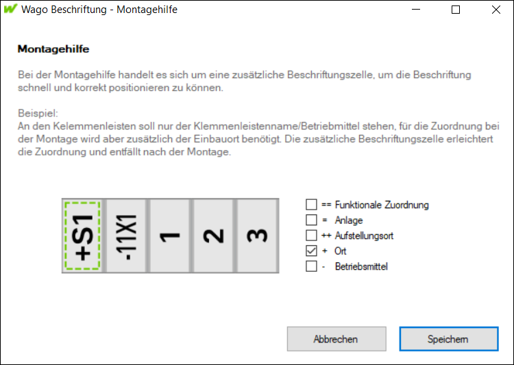 Montagehilfe für Beschriftungen