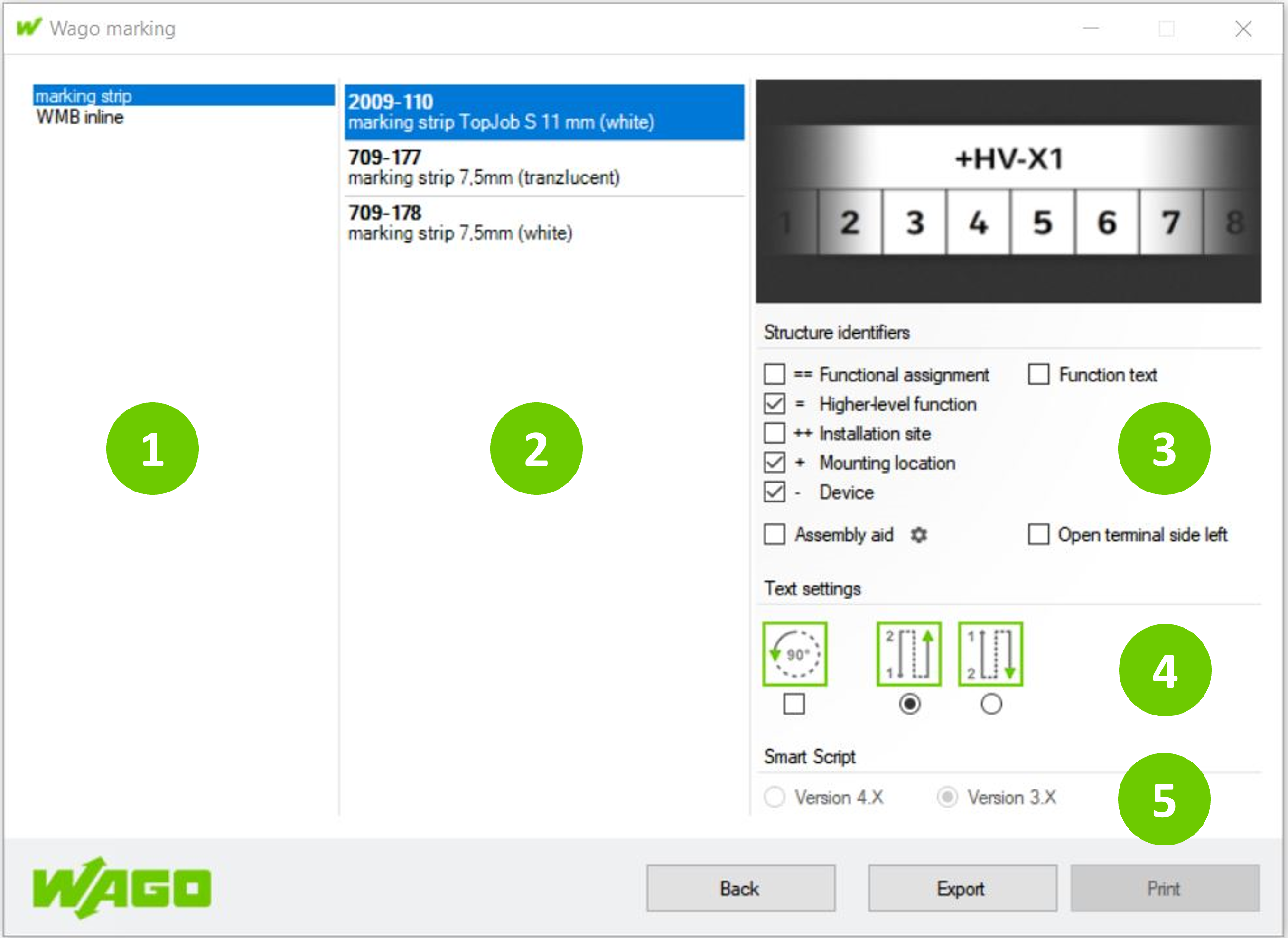 Configure marking job