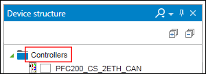 Switch to Network View from the Device Structure