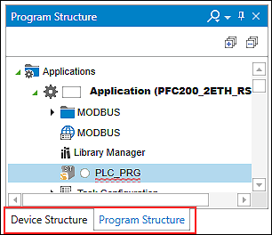 Switch between Device Structure and Program Structure