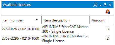 Displaying Available Licenses