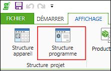 ouvrir le panneau de commande « Structure programme »