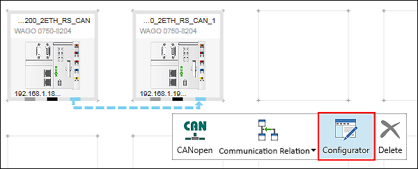 Opening CANopen fieldbus configurator
